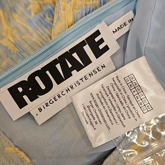 💕ROTATE💕 Button-Detailed Ruched Crinkled-Jacquard Mini Dress Angel Fall 8 NWOT - Picture 16 of 16